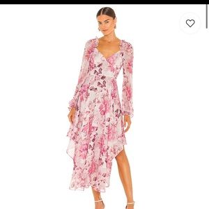 SauLee US 4 pink long sleeve floral dress